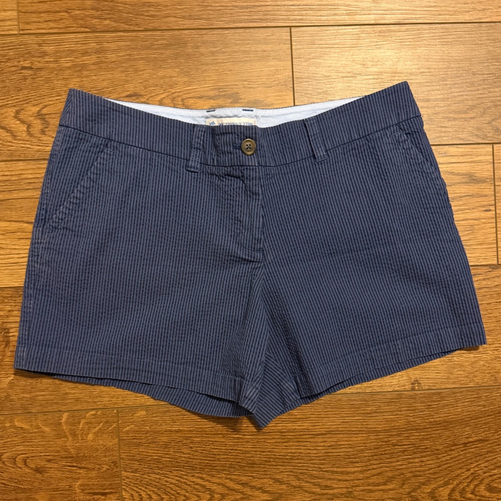 Southern Tide Navy Seersucker Striped Shorts Women’s 10